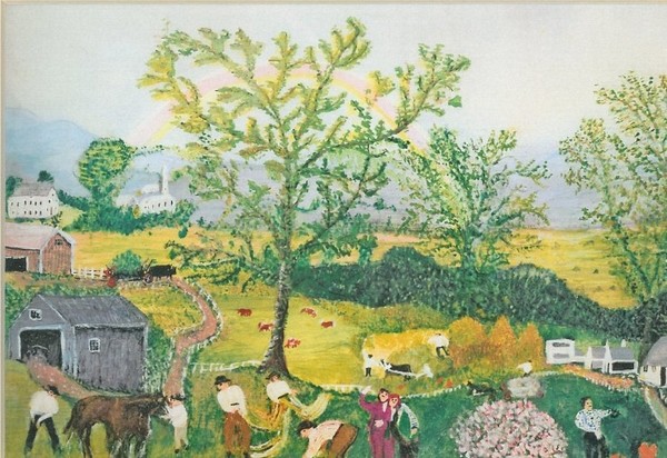 ▲모지스 할머니의 마지막 작품 '무지개' (사진제공=네이버.)