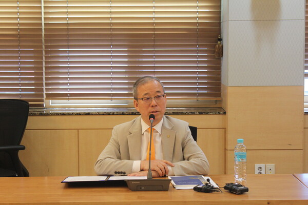 ▲윤재웅 총장이 발언하는 모습이다 (사진=권구봉 기자.)