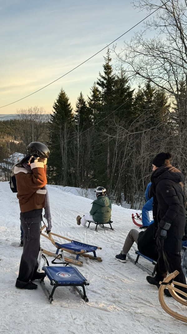 ▲노르웨이에서 '산'은 최고의 자연 썰매장 (사진제공=강민지 학우.)