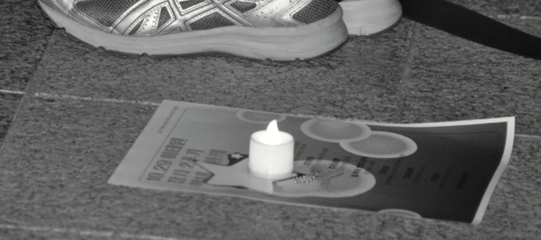 ▲10·29 이태원 참사 학내추모제가 진행 중이다 (사진=고아름 기자.)